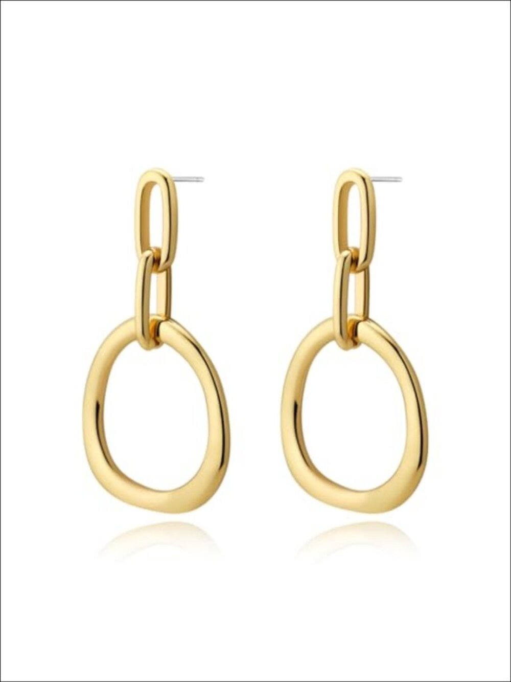 18K Gold Tone Plated Paperclip Hoop Earrings Chain Link Dangle Drop Gift